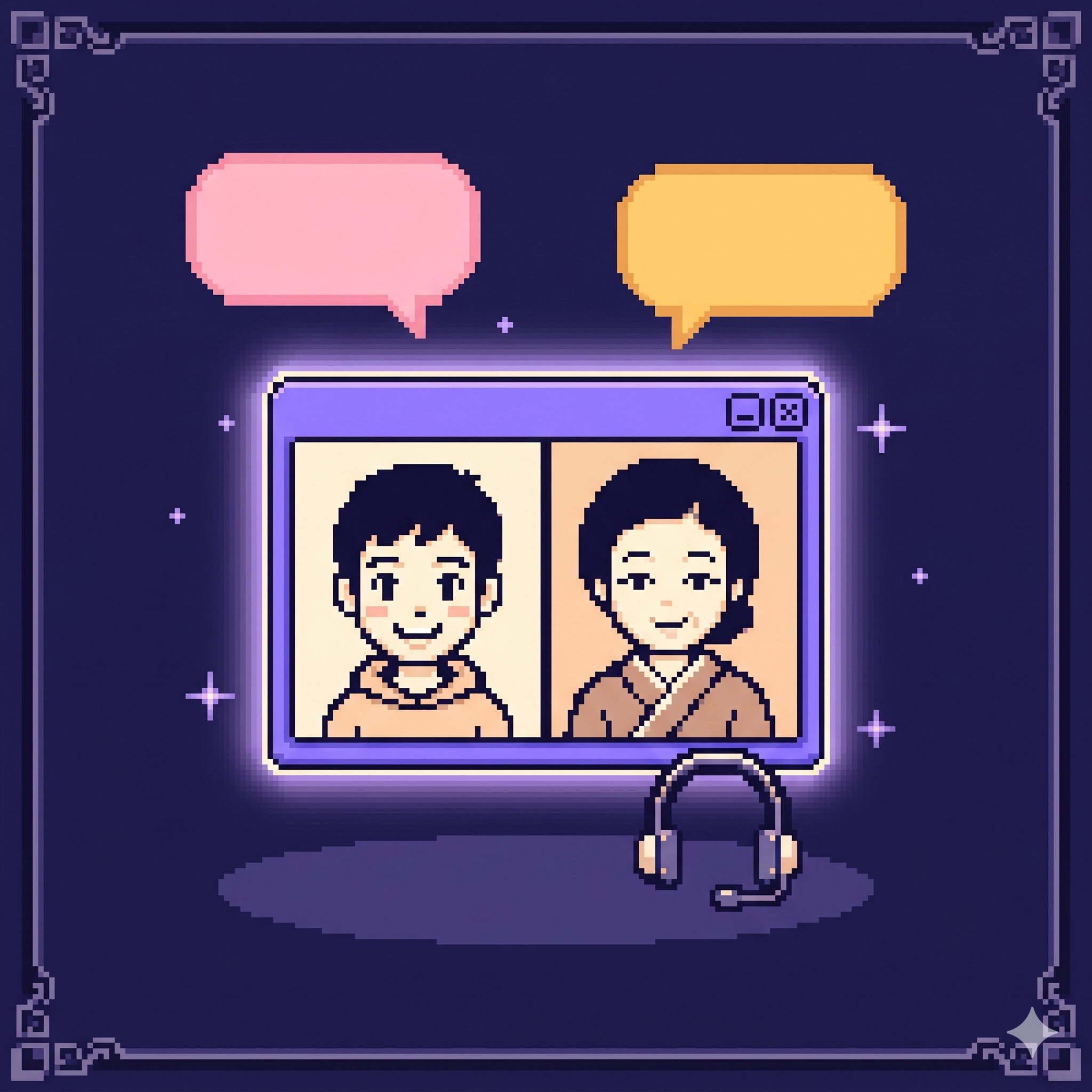 Video call between a learner and a Japanese tutor