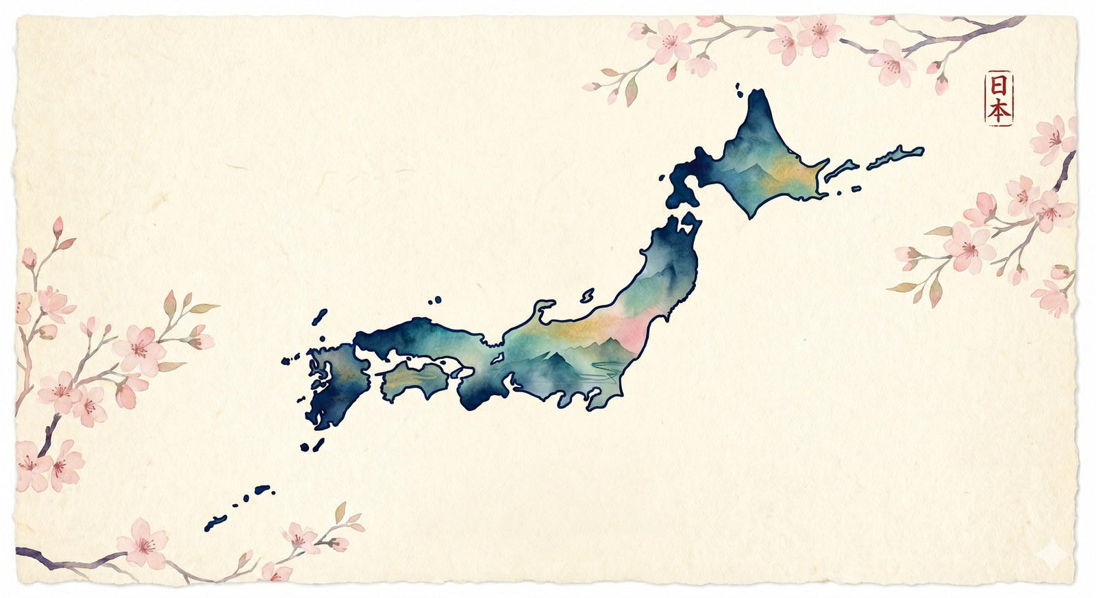Map of Japan with travel regions